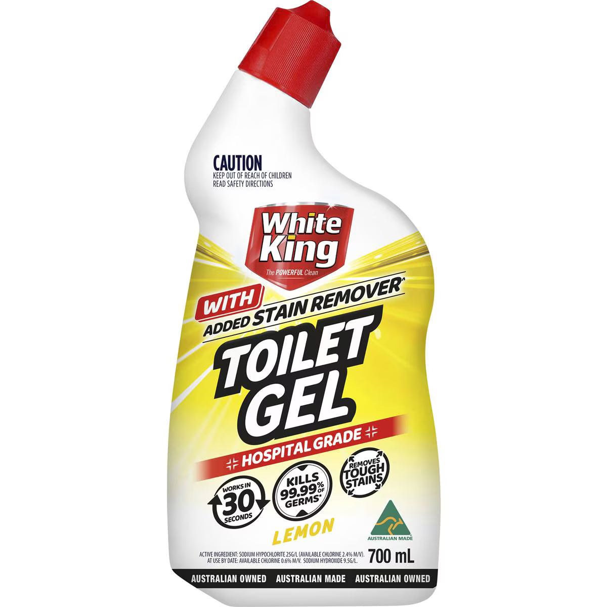 Toilet Gel With Added Stain Remover Lemon | 700ml | White King | YG-112281-MC-980580