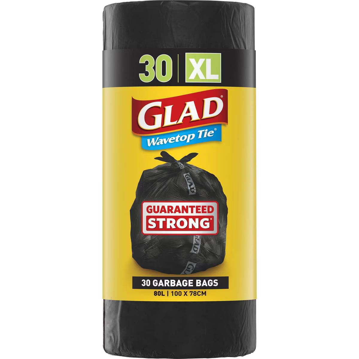 Wavetop Garbage Bag 80 Litres | 30 Pack | Glad | YG-010088-WW-098008