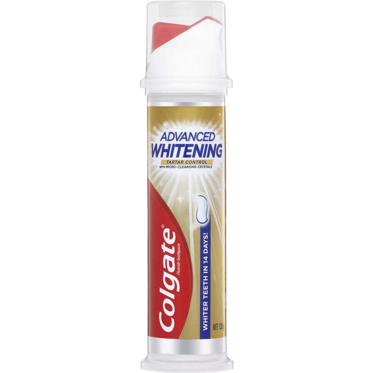 Advanced Whitening Toothpaste Tartar Pump | 130g | Colgate | YG-008300-WW-098039