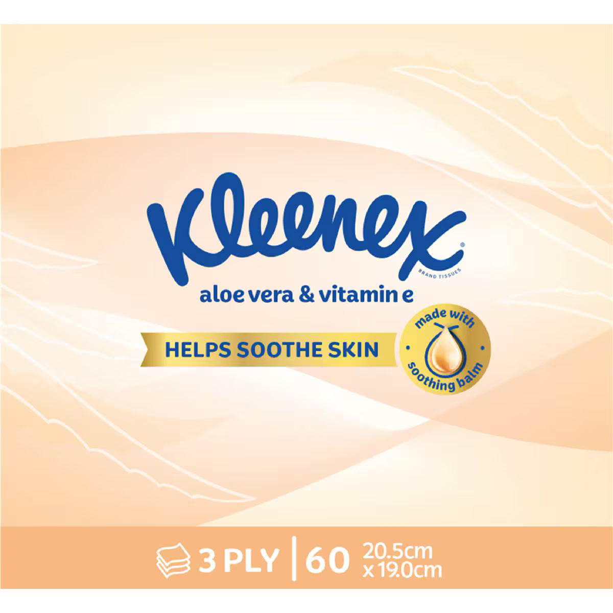 Aloe Vera & Vitamin E 3 Ply Facial Tissues Cube | 60 Pack | Kleenex | YG-112991-MC-978956
