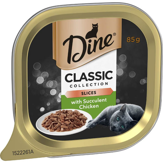 Adult Wet Cat Food Slices With Succulent Chicken Trays | 85g | Dine | YG-112959-MC-978750