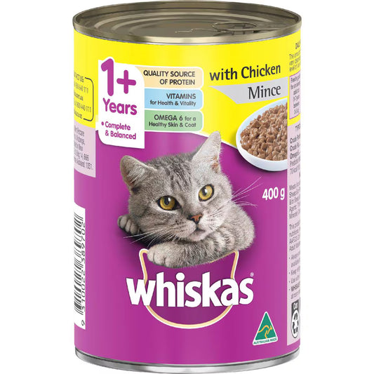 Adult 1 Years Wet Cat Food With Chicken Mince Can | 400g | Whiskas | YG-112983-MC-978818