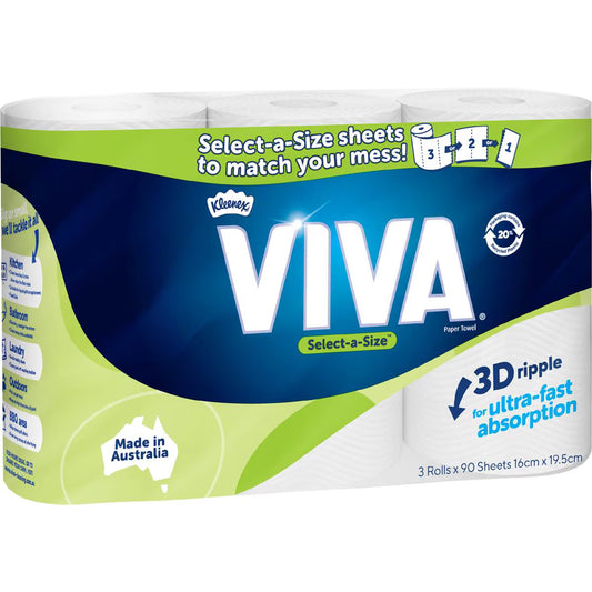 Select-A-Size Paper Towel White 270 Sheets | 3 x 90 Pack | Viva | YG-112986-MC-978827