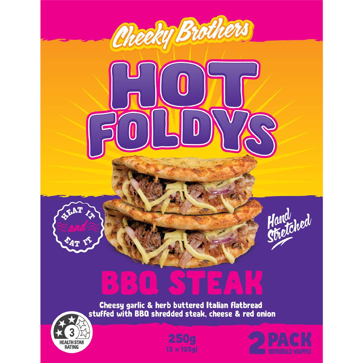 Hot Foldys BBQ Steak | 2 Pack | Cheeky Brothers | YG-112266-MC-980375
