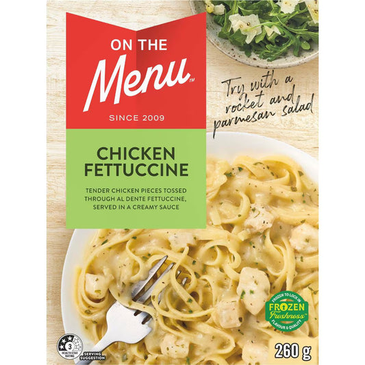 Chicken Fettuccine Frozen Meal | 260g | On The Menu | YG-113060-MC-980275