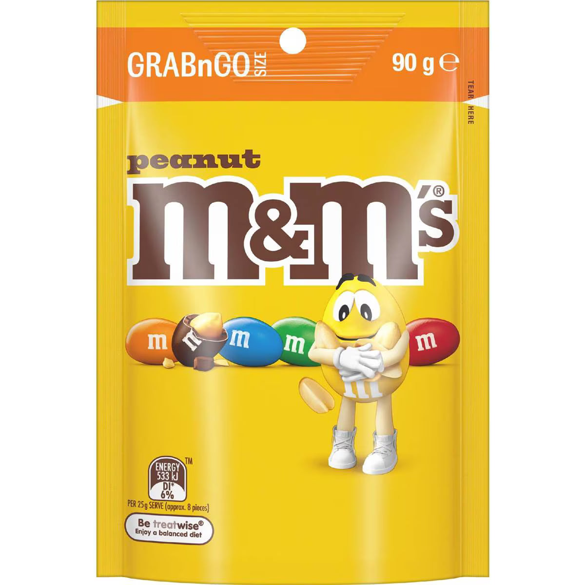 Peanut Milk Chocolate Grabngo Snack Bag | 90g | M&M's | YG-111761-MC-977479