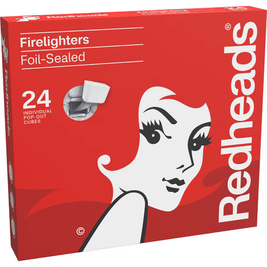 Foil-Sealed Firelighters Fire Lighters | 24 Pack | Redheads | YG-111991-MC-978173