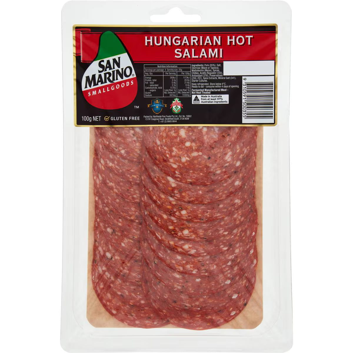 Hungarian Hot Salami | 100g | San Marino | YG-006150-WW-117088