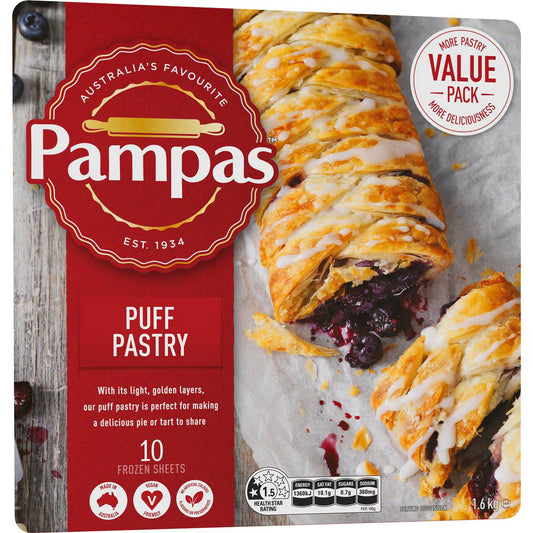 Puff Pastry 10 Sheets | 1.6kg | Pampas | YG-113031-MC-980102