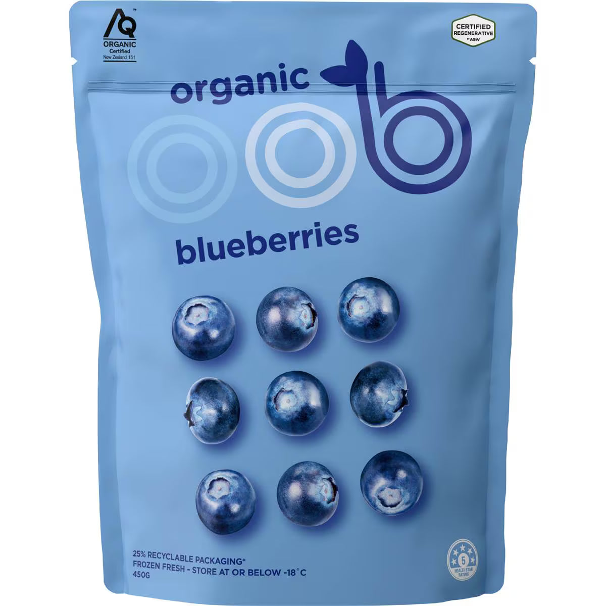 Frozen Blueberries | 450g | Oob Organic | YG-006886-WW-135302