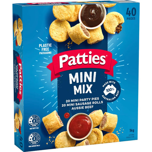 Party Pack Mini Pies & Sausage Rolls | 1kg | Patties | YG-112225-MC-979978