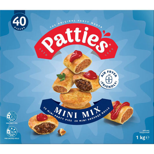 Party Pack Mini Pies & Sausage Rolls | 1kg | Patties | YG-112225-MC-979978