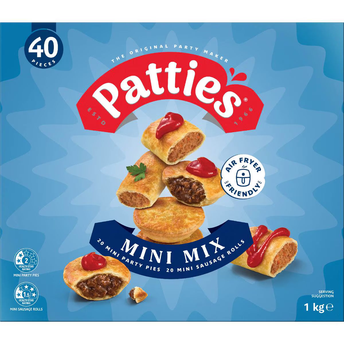 Party Pack Mini Pies & Sausage Rolls | 1kg | Patties | YG-112225-MC-979978