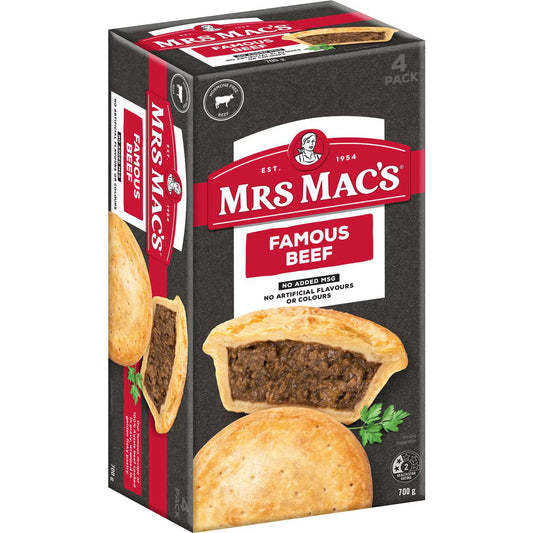 Pies Beef Beef | 4 Pack | Mrs Mac's | YG-113028-MC-979922