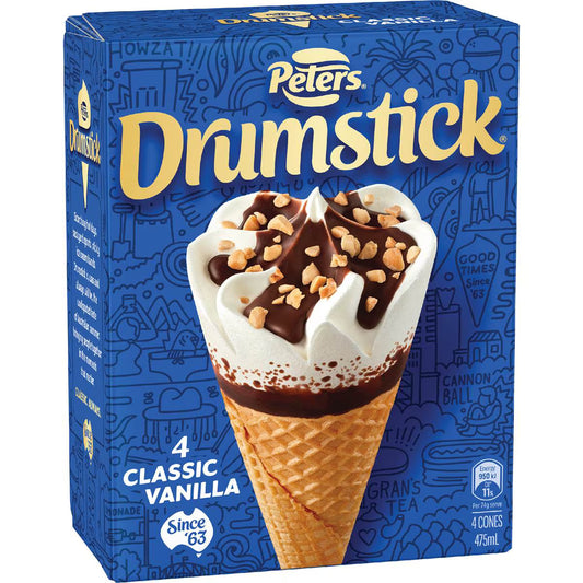 Drumstick Ice Cream Vanilla | 4 Pack | Peters | YG-113045-MC-980231