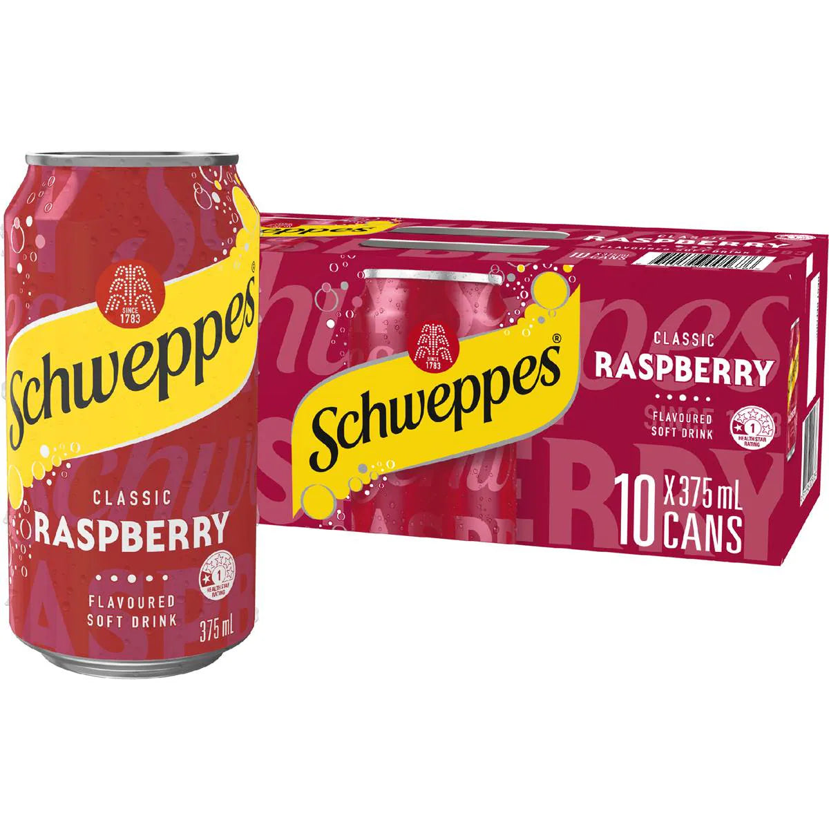 Traditional Raspberry Soft Drink Cans | 375ml x 10 Pack | Schweppes | YG-111546-MC-975722