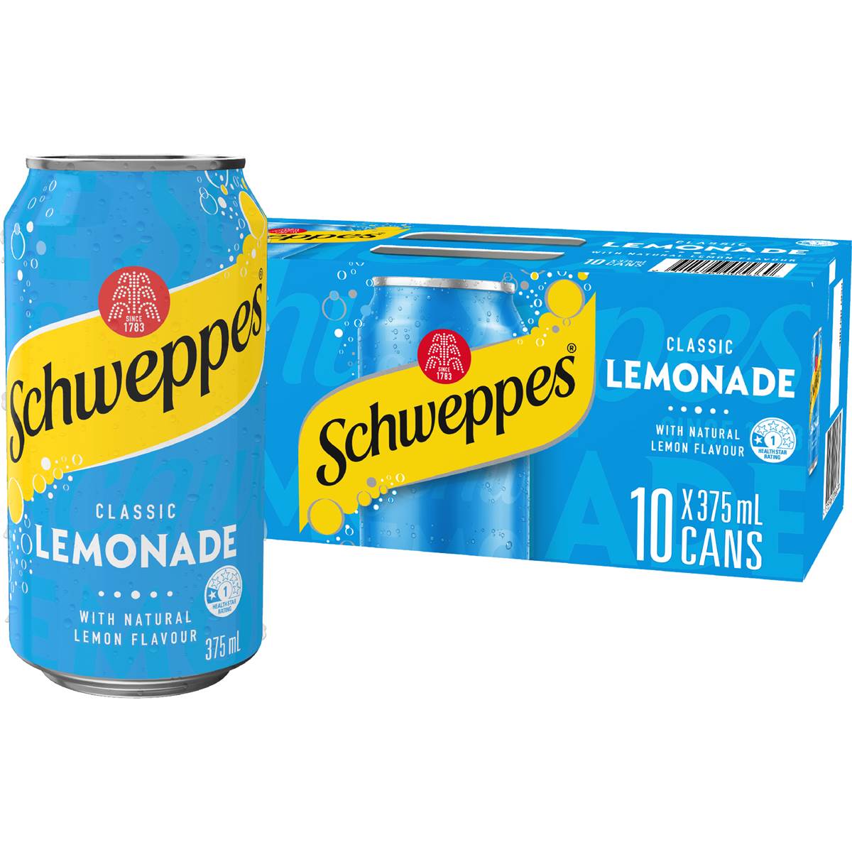 Lemonade Soft Drink Cans Multipack | 375ml x 10 Pack | Schweppes | YG-006776-MC-975743