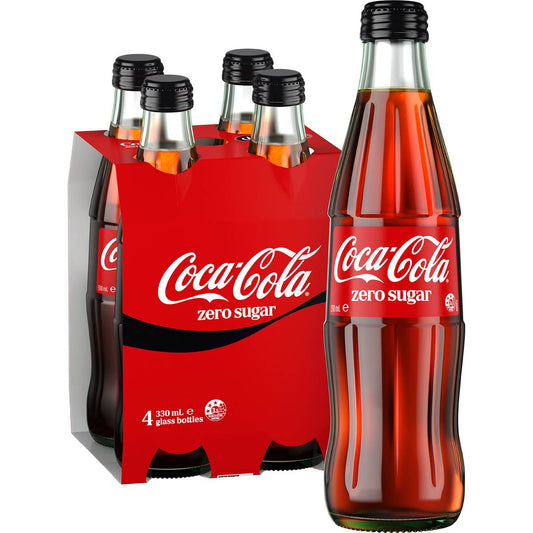 Zero Sugar Glass Bottle | 330ml x 4 Pack | Coca-Cola | YG-112481-MC-153451