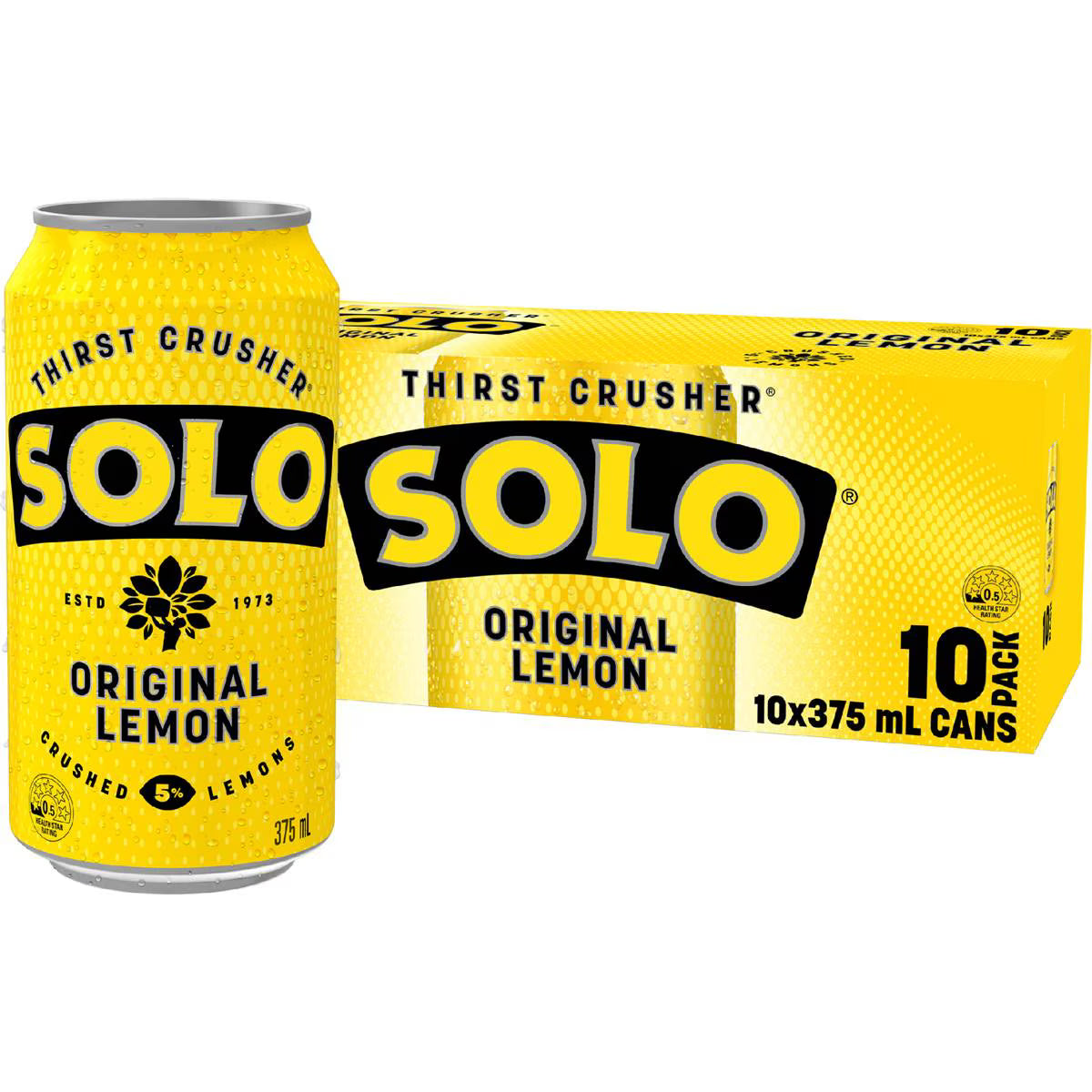 Original Lemon Soft Drink Cans Multipack | 375ml x 10 Pack | Solo | YG-006744-MC-975745