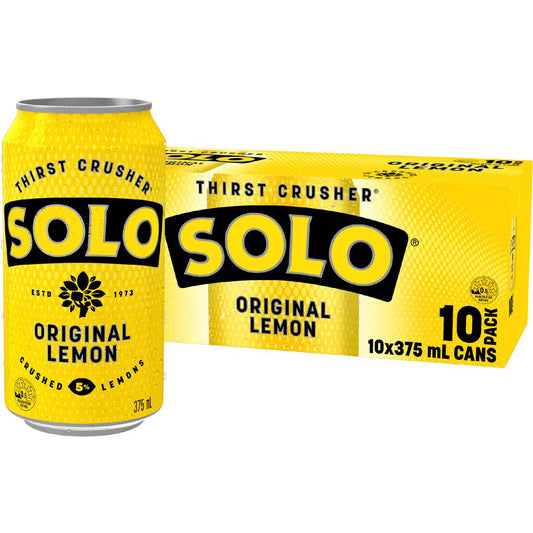 Original Lemon Soft Drink Cans Multipack | 375ml x 10 Pack | Solo | YG-006744-MC-975745