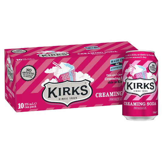 Creaming Soda Cans | 375ml x 10 Pack | Kirks | YG-006503-MC-975724