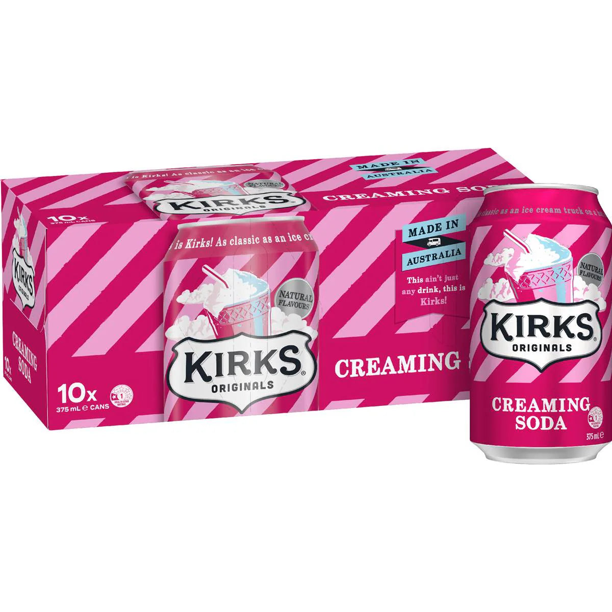 Creaming Soda Cans | 375ml x 10 Pack | Kirks | YG-006503-MC-975724