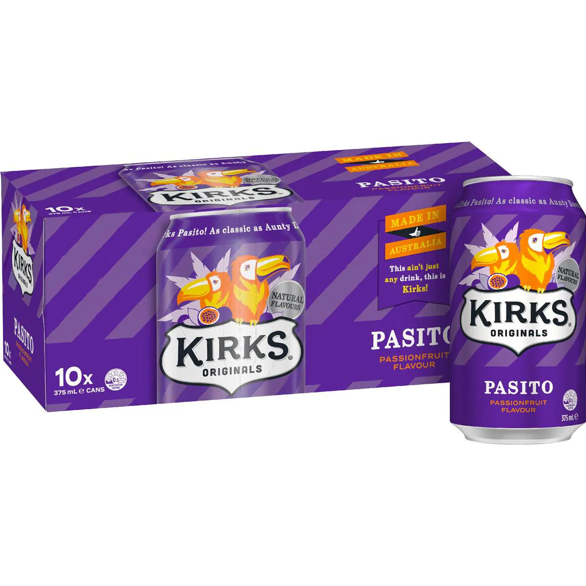 Pasito Soft Drink Cans | 375ml x 10 Pack | Kirks | YG-112491-MC-975725