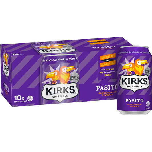 Pasito Soft Drink Cans | 375ml x 10 Pack | Kirks | YG-112491-MC-975725