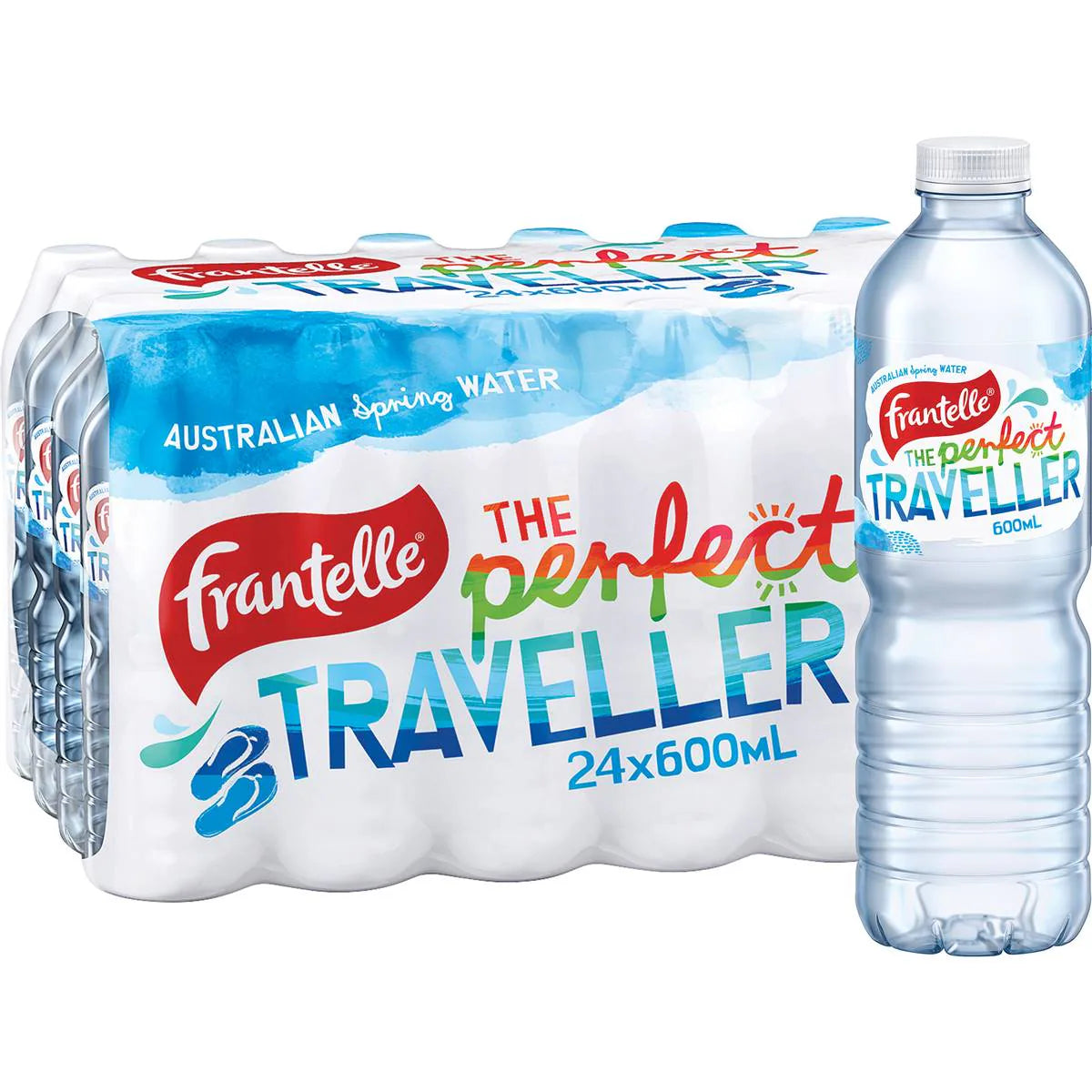 Australian Spring Water Bottles | 600ml x 24 Pack | Frantelle | YG-112429-MC-975455