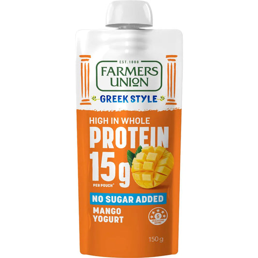 Greek Style High Protein Yoghurt Pouch Mango | 150g | Farmers Union | YG-112396-MC-981138