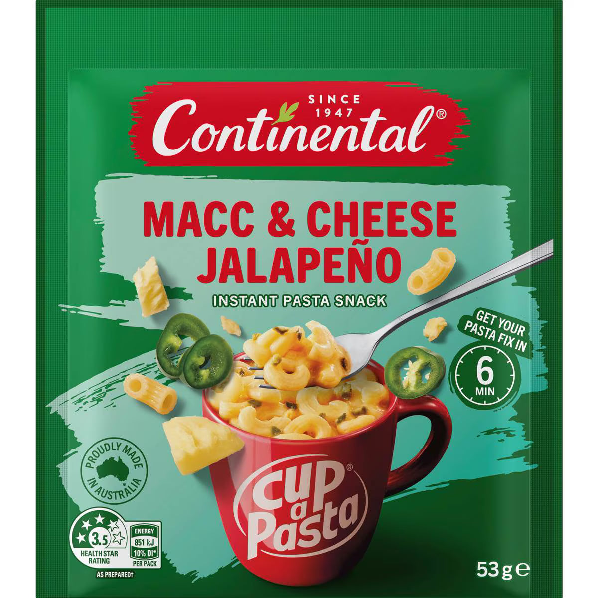Cup A Pasta Macc & Cheese Jalapeno | 53g | Continental | YG-112001-MC-978192