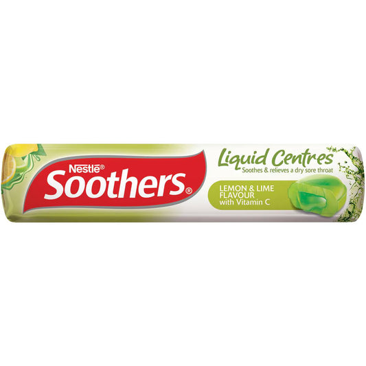 Soothers Throat Lozenges Liquid Centre Lemon Lime | 10 Pack | Nestle | YG-111637-MC-976925