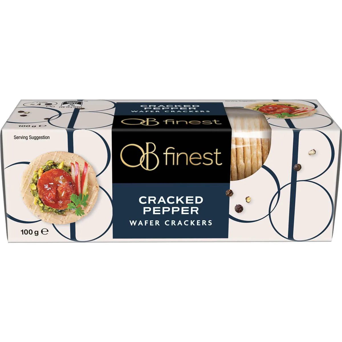 Wafer Crackers Cracked Pepper Black Pepper | 100g | Ob Finest | YG-007432-WW-157446
