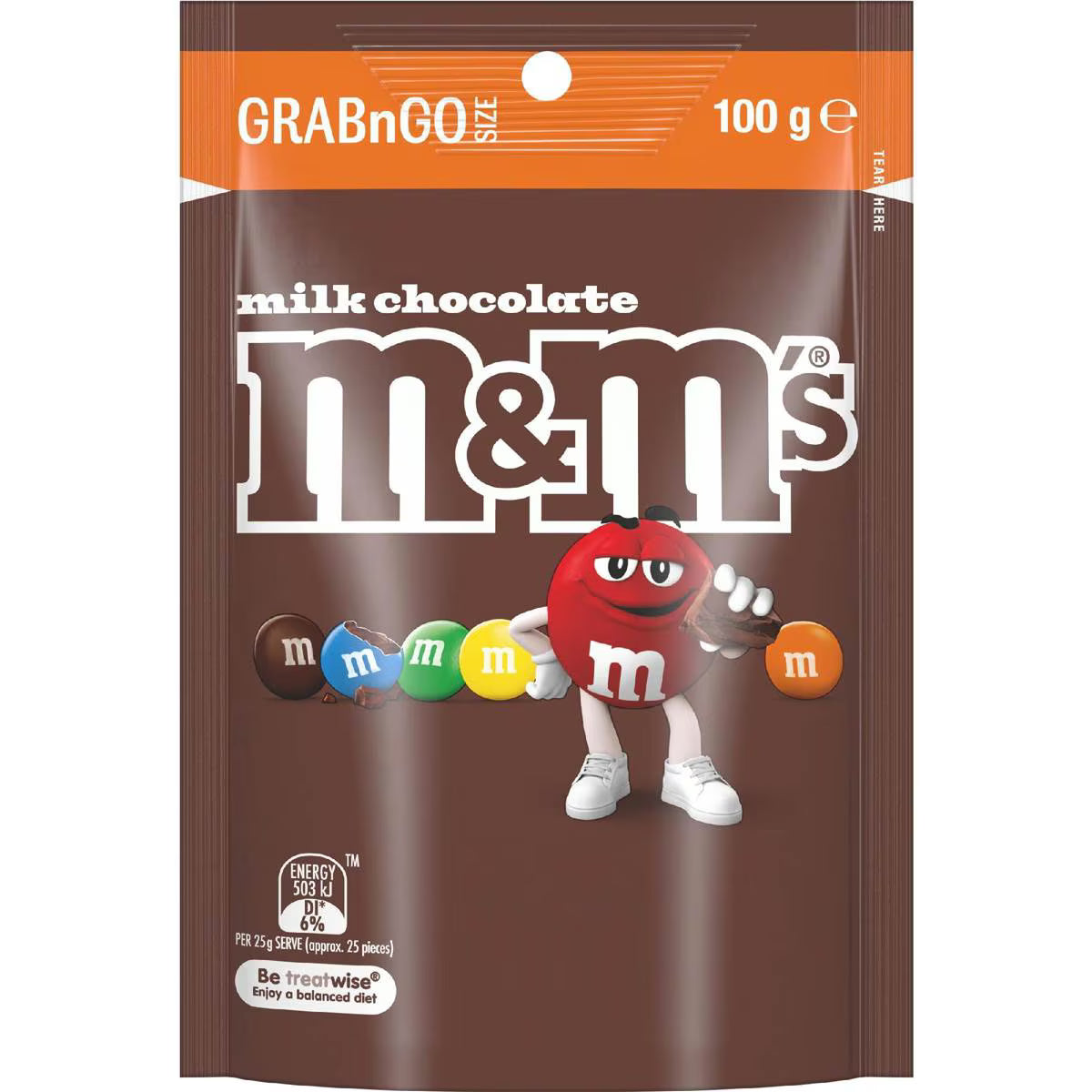 Milk Chocolate Grabngo Snack Bag | 100g | M&M's | YG-111760-MC-977478
