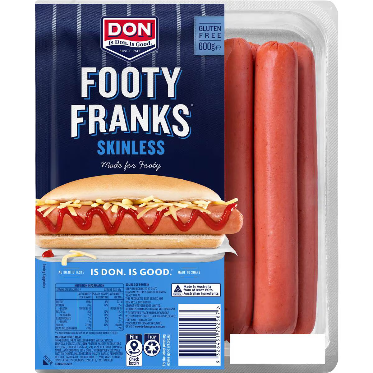 Footy Frankfurts Skinless | 600g | Don | YG-112329-MC-980820