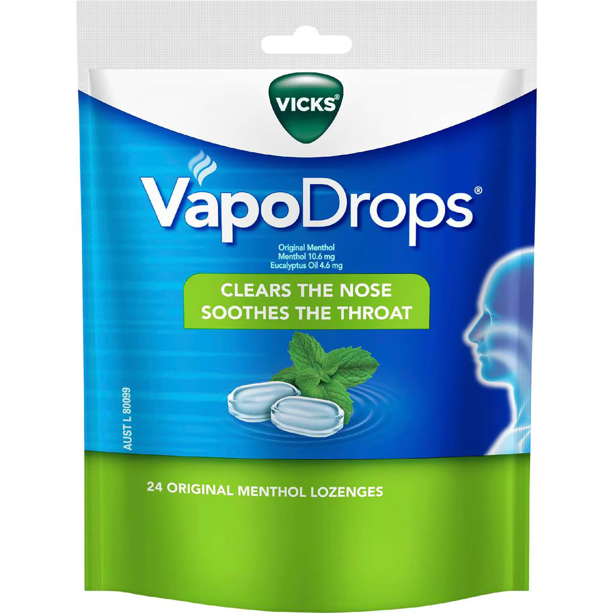 Vapodrop Throat Lozenges Original | 24 Pack | Vicks | YG-112566-MC-976935