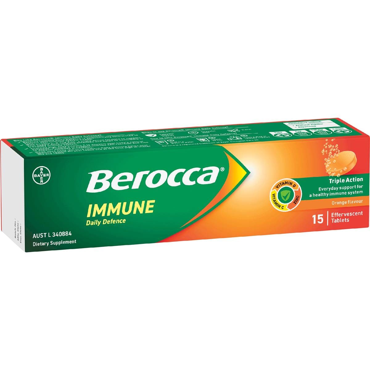 Immune Daily Defence Effervescent Tablets | 15 Pack | Berocca | YG-111916-MC-977942