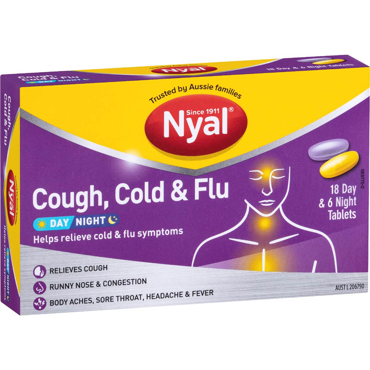 Cough Cold & Flu Tablets Day & Night | 24 Pack | Nyal | YG-111936-MC-977992