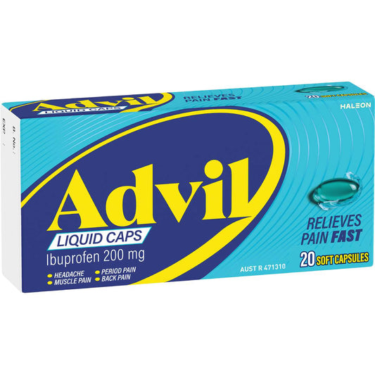 Liquid Capsules Ibuprofen Pain & Fever Relief | 20 Pack | Advil | YG-111949-MC-978022
