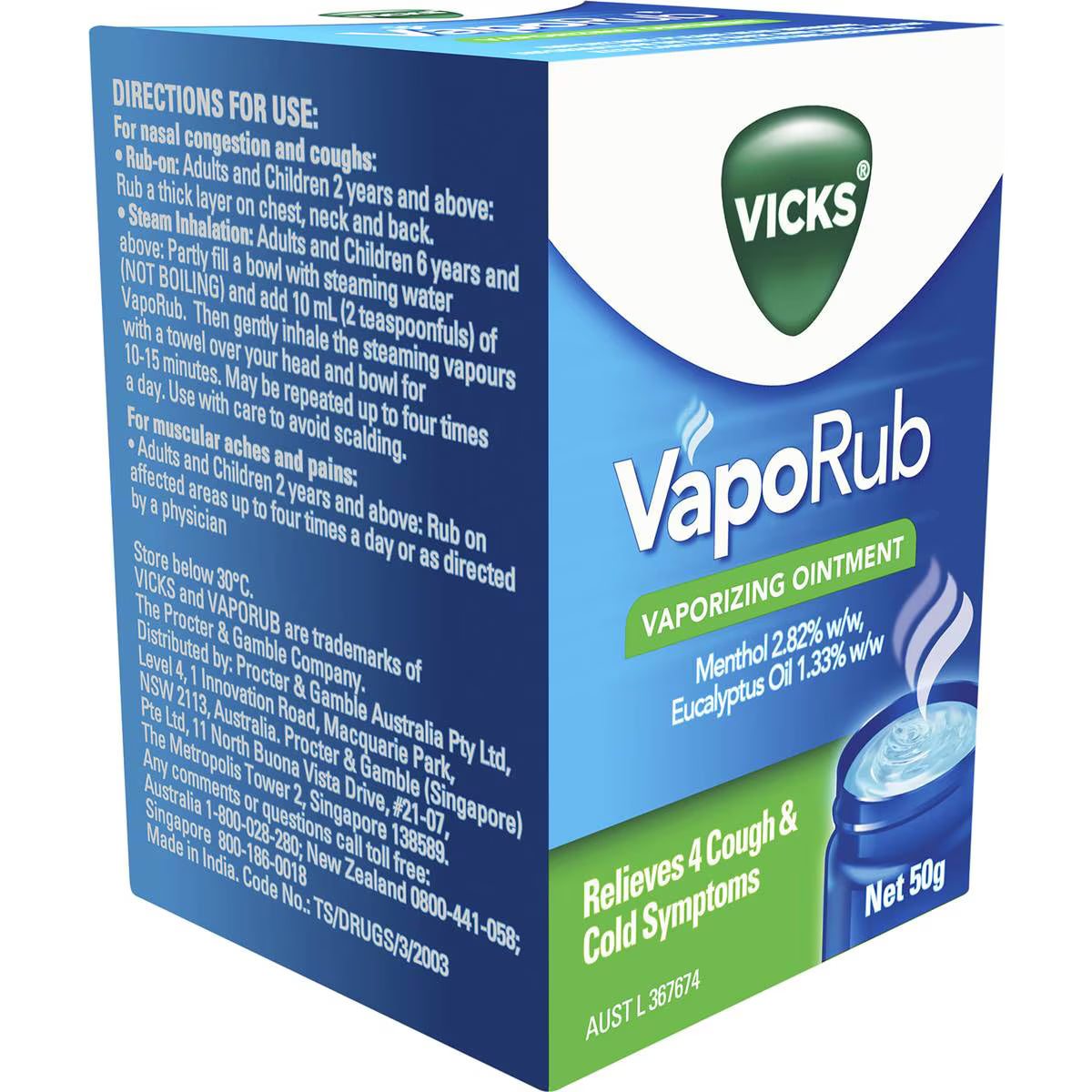 Vaporub Decongestant Rub | 50g | Vicks | YG-111950-MC-978023