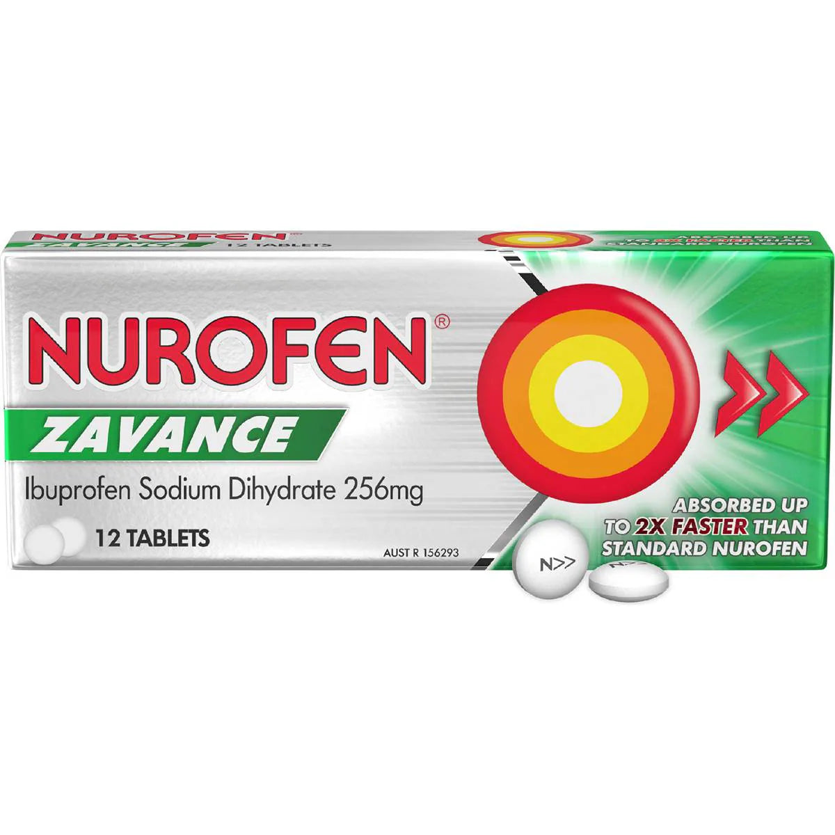 Zavance Fast Pain Relief Tablets 256mg Ibuprofen | 12 Pack | Nurofen | YG-112795-MC-978015