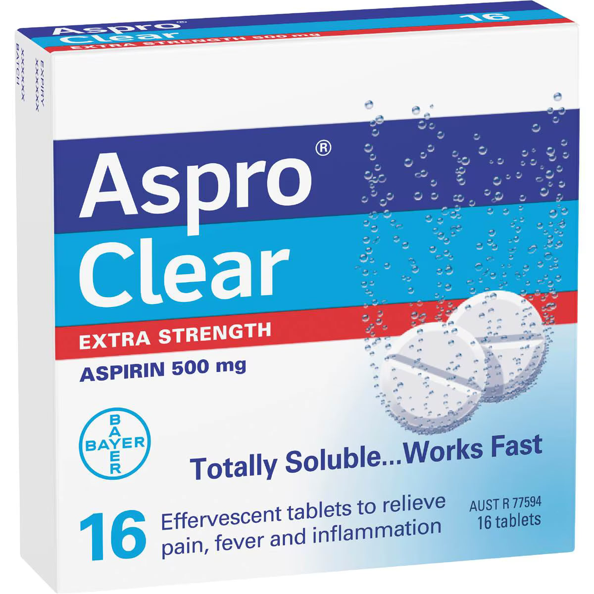 Clear Extra Strength Pain Relief Soluble Tablets | 16 Pack | Aspro | YG-008288-MC-978025