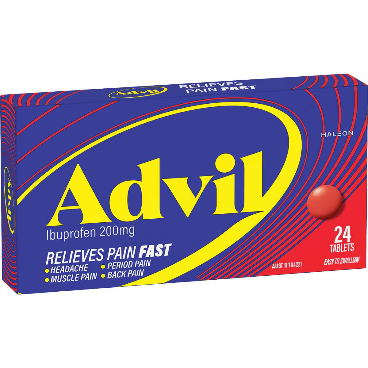 Tablets 200mg Ibuprofen Pain & Fever Relief | 24 Pack | Advil | YG-112796-MC-978021