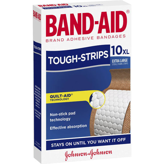 Tough Strips Extra Large Fabric Bandages | 10 Pack | Band-Aid | YG-112773-MC-151217