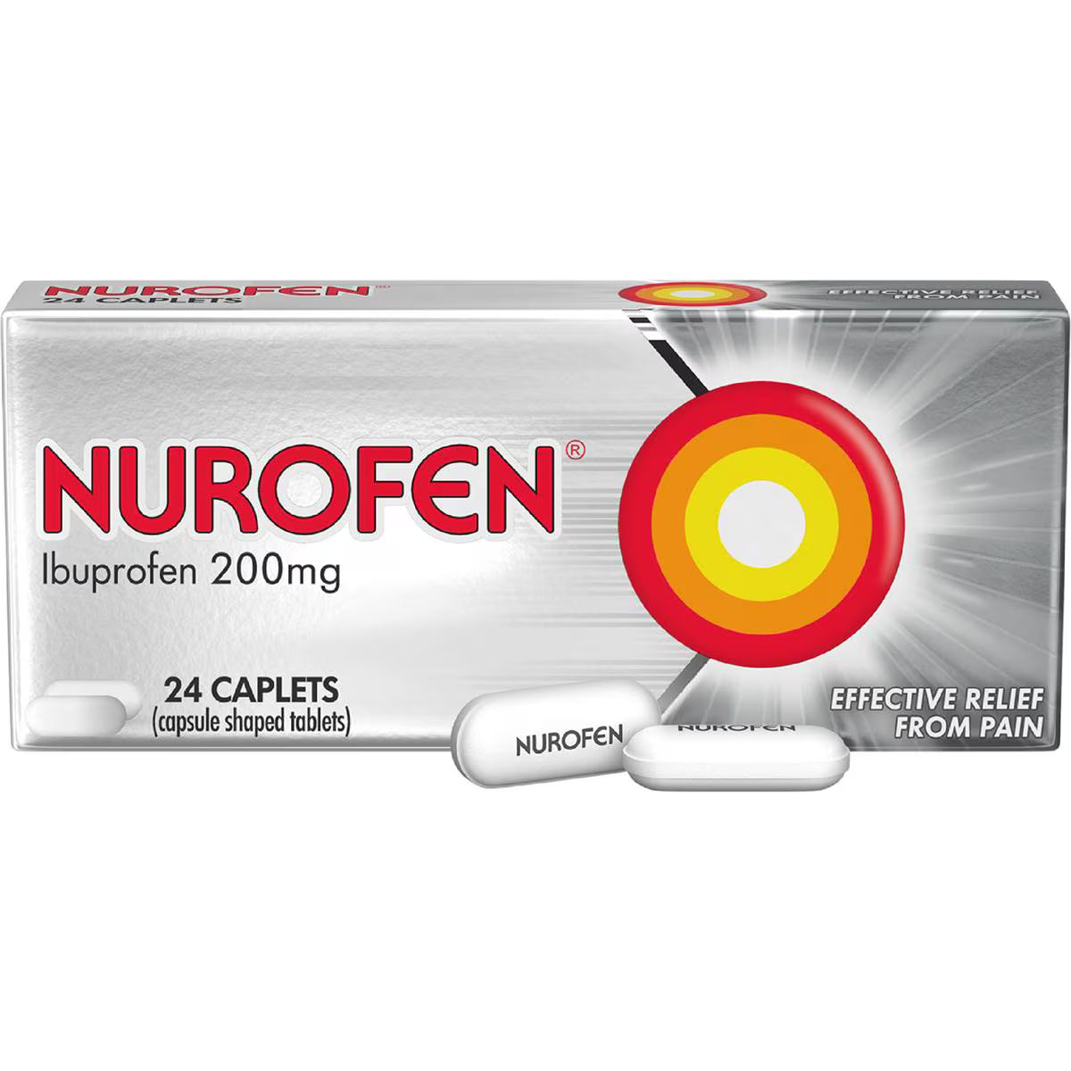 Pain & Inflammation Relief Caplets 200mg Ibuprofen | 24 Pack | Nurofen | YG-111944-MC-978012