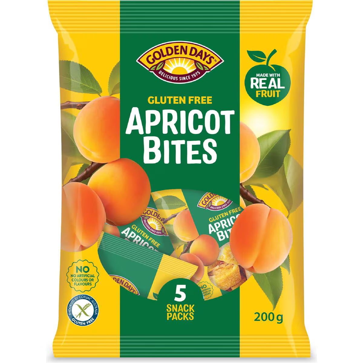 Fruit Snacks Bites Apricot | 40g x 5 Pack | Golden Days | YG-112930-MC-978573