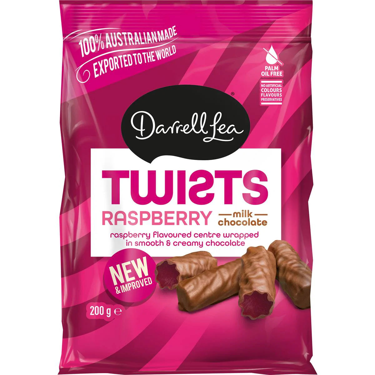 Liqourice Twist Milk Chocolate Raspberry | 200g | Darrell Lea | YG-112600-MC-977094