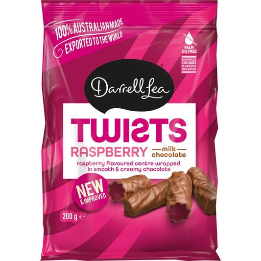 Liqourice Twist Milk Chocolate Raspberry | 200g | Darrell Lea | YG-112600-MC-977094
