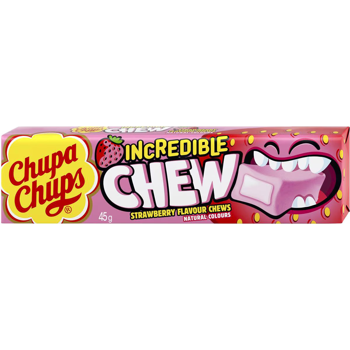 Incredible Chews Strawberry Flavour | 45g | Chupa Chups | YG-112560-MC-976898