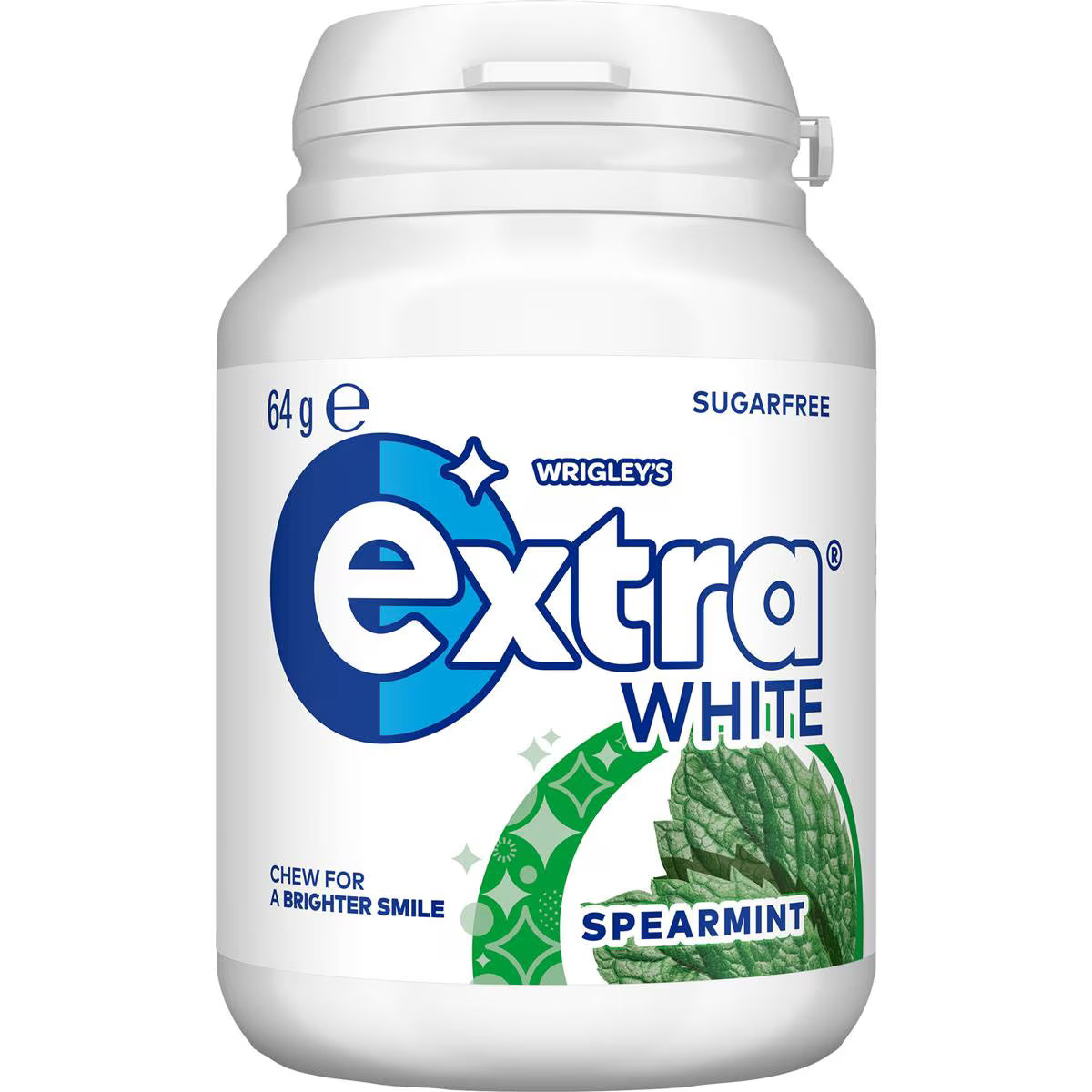 White Spearmint Sugar Free Chewing Gum Bottle | 64g | Extra | YG-112546-MC-976842